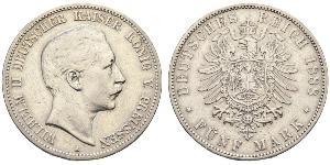 5 Mark Königreich Preußen (1701-1918) Silber Wilhelm II, German Emperor (1859-1941)