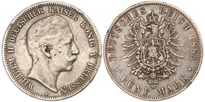 5 Mark Königreich Preußen (1701-1918) Silber Wilhelm II, German Emperor (1859-1941)