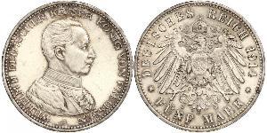 5 Mark Königreich Preußen (1701-1918) Silber Wilhelm II, German Emperor (1859-1941)