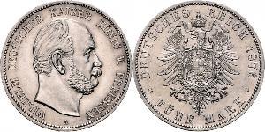 5 Mark Königreich Preußen (1701-1918) Silber Wilhelm I, German Emperor (1797-1888)