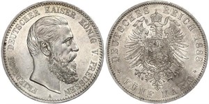 5 Mark Königreich Preußen (1701-1918) Silber Friedrich III. (Deutsches Reich) (1831-1888)