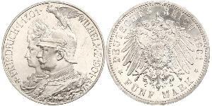 5 Mark Königreich Preußen (1701-1918) Silber Wilhelm II, German Emperor (1859-1941)