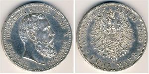 5 Mark Königreich Preußen (1701-1918) Silber Friedrich III. (Deutsches Reich) (1831-1888)
