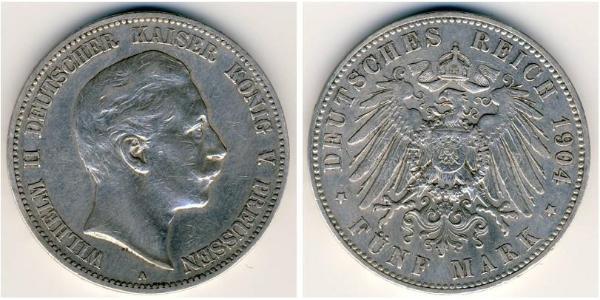 5 Mark Königreich Preußen (1701-1918) Silber Wilhelm II, German Emperor (1859-1941)