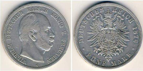 5 Mark Königreich Preußen (1701-1918) Silber Wilhelm I, German Emperor (1797-1888)