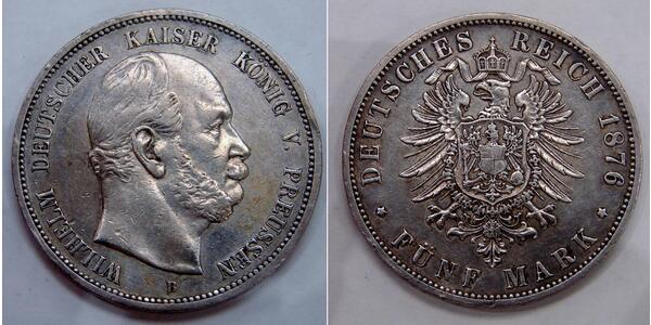5 Mark Königreich Preußen (1701-1918) Silber Wilhelm I, German Emperor (1797-1888)