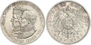 5 Mark Königreich Sachsen (1806 - 1918) Silber Friedrich August III. (Sachsen) (1865-1932)