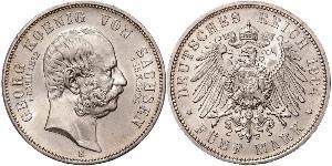 5 Mark Königreich Sachsen (1806 - 1918) Silber Georg (Sachsen)