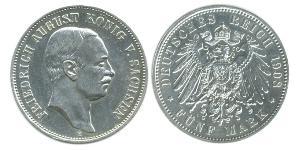 5 Mark Königreich Sachsen (1806 - 1918) Silber Friedrich August III. (Sachsen) (1865-1932)