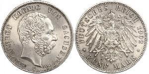 5 Mark Königreich Sachsen (1806 - 1918) Silber Albert (Sachsen)