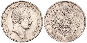 5 Mark Königreich Sachsen (1806 - 1918) Silber Friedrich August III. (Sachsen) (1865-1932)