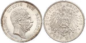 5 Mark Königreich Sachsen (1806 - 1918) Silber Albert (Sachsen)