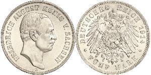 5 Mark Königreich Sachsen (1806 - 1918) Silber Friedrich August III. (Sachsen) (1865-1932)