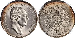 5 Mark Königreich Sachsen (1806 - 1918) Silber Friedrich August III. (Sachsen) (1865-1932)