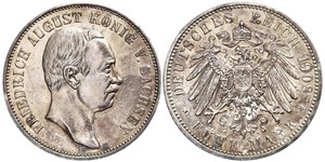 5 Mark Königreich Sachsen (1806 - 1918) Silber Friedrich August III. (Sachsen) (1865-1932)