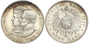 5 Mark Königreich Sachsen (1806 - 1918) Silber Friedrich August III. (Sachsen) (1865-1932)