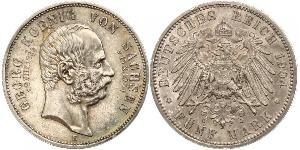 5 Mark Königreich Sachsen (1806 - 1918) Silber Georg (Sachsen)