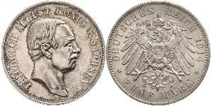 5 Mark Königreich Sachsen (1806 - 1918) Silber Friedrich August III. (Sachsen) (1865-1932)