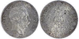 5 Mark Königreich Sachsen (1806 - 1918) Silber Albert (Sachsen)