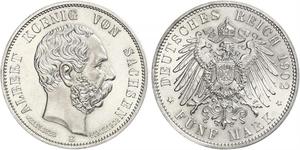 5 Mark Königreich Sachsen (1806 - 1918) Silber Albert (Sachsen)