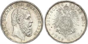 5 Mark Königreich Württemberg (1806-1918) Silber Karl (Württemberg)