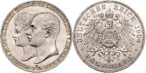 5 Mark Mecklenburg-Schwerin (1352-1918) Silber Frederick Francis IV, Grand Duke of Mecklenburg (1882 - 1945)
