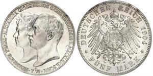 5 Mark Mecklenburg-Schwerin (1352-1918) Silber Frederick Francis IV, Grand Duke of Mecklenburg (1882 - 1945)
