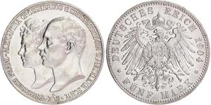 5 Mark Mecklenburg-Schwerin (1352-1918) Silber Frederick Francis IV, Grand Duke of Mecklenburg (1882 - 1945)