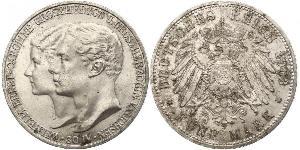 5 Mark Sachsen-Weimar-Eisenach (1809 - 1918) Silber Wilhelm Ernst (Sachsen-Weimar-Eisenach)