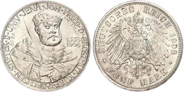 5 Mark Sachsen-Weimar-Eisenach (1809 - 1918) Silber 