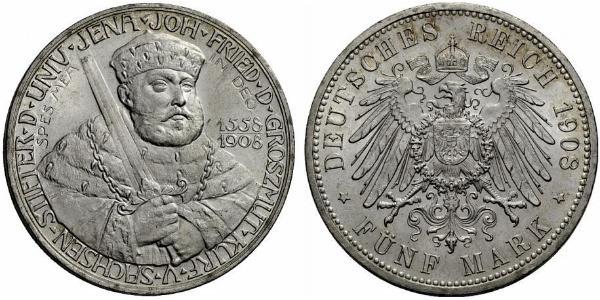 5 Mark Sachsen-Weimar-Eisenach (1809 - 1918) Silber 