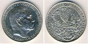 5 Mark Weimarer Republik (1918-1933) Silber Paul von Hindenburg