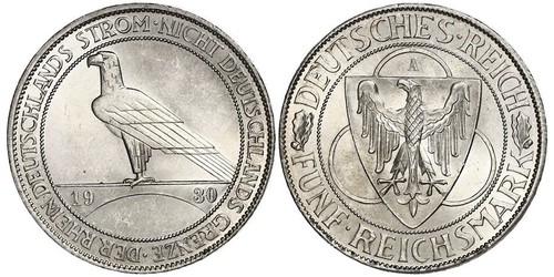 5 Mark Weimarer Republik (1918-1933) Silber 