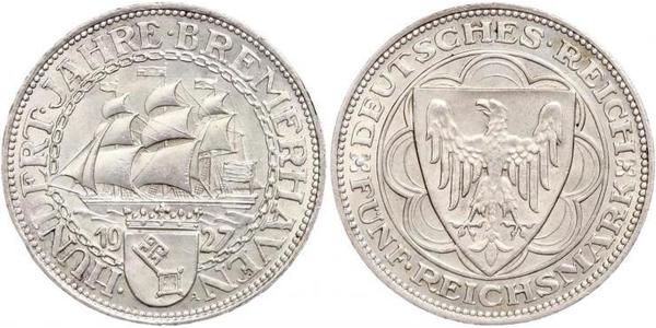5 Mark Weimarer Republik (1918-1933) Silber 