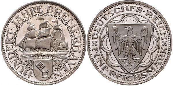 5 Mark Weimarer Republik (1918-1933) Silber 