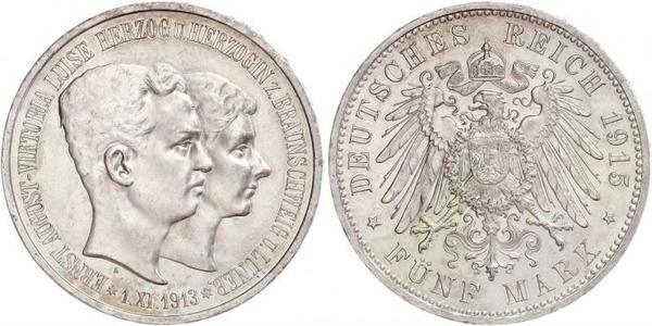 5 Mark Duchy of Brunswick (1815 - 1918) Silver Ernest Augustus, Duke of Brunswick (1887 - 1953)