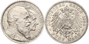 5 Mark German Empire (1871-1918) / Grand Duchy of Baden (1806-1918) Silver Frederick I, Grand Duke of Baden (1826 - 1907)