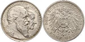 5 Mark German Empire (1871-1918) / Grand Duchy of Baden (1806-1918) Silver Frederick I, Grand Duke of Baden (1826 - 1907)