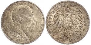 5 Mark German Empire (1871-1918) / Grand Duchy of Baden (1806-1918) Silver Frederick I, Grand Duke of Baden (1826 - 1907)