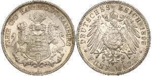 5 Mark German Empire (1871-1918) / Hamburg Silver 