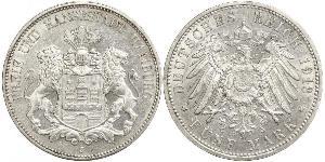 5 Mark German Empire (1871-1918) / Hamburg Silver 