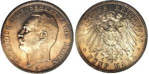 5 Mark Grand Duchy of Baden (1806-1918) Silver Frederick II, Grand Duke of Baden (1857 - 1928)