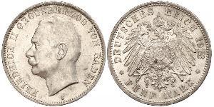 5 Mark Grand Duchy of Baden (1806-1918) Silver Frederick II, Grand Duke of Baden (1857 - 1928)