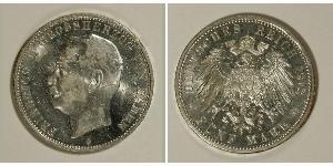 5 Mark Grand Duchy of Baden (1806-1918) Silver Frederick II, Grand Duke of Baden (1857 - 1928)