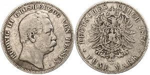 5 Mark Grand Duchy of Hesse (1806 - 1918) Silver Louis III, Grand Duke of Hesse