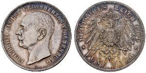 5 Mark Grand Duchy of Oldenburg (1814 - 1918) Silver Frederick Augustus III of Saxony (1865-1932)