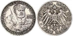 5 Mark Grand Duchy of Saxe-Weimar-Eisenach (1809 - 1918) Silver 