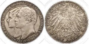 5 Mark Grand Duchy of Saxe-Weimar-Eisenach (1809 - 1918) Silver William Ernest, Grand Duke of Saxe-Weimar-Eisenach