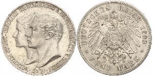 5 Mark Grand Duchy of Saxe-Weimar-Eisenach (1809 - 1918) Silver William Ernest, Grand Duke of Saxe-Weimar-Eisenach