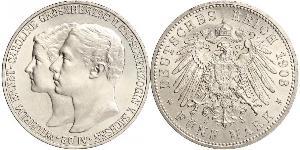 5 Mark Grand Duchy of Saxe-Weimar-Eisenach (1809 - 1918) Silver William Ernest, Grand Duke of Saxe-Weimar-Eisenach